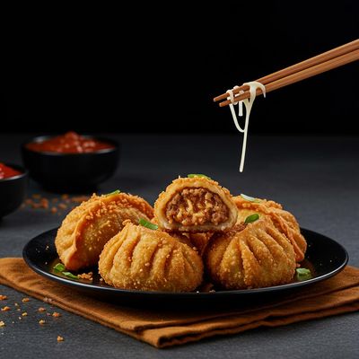 Mutton Kurkure Crispy Cheese Momos